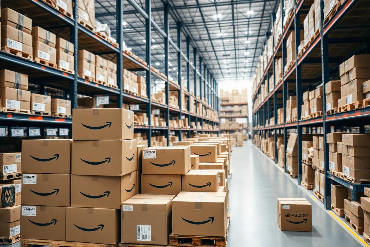 Amazon FBA warehouse with inventory